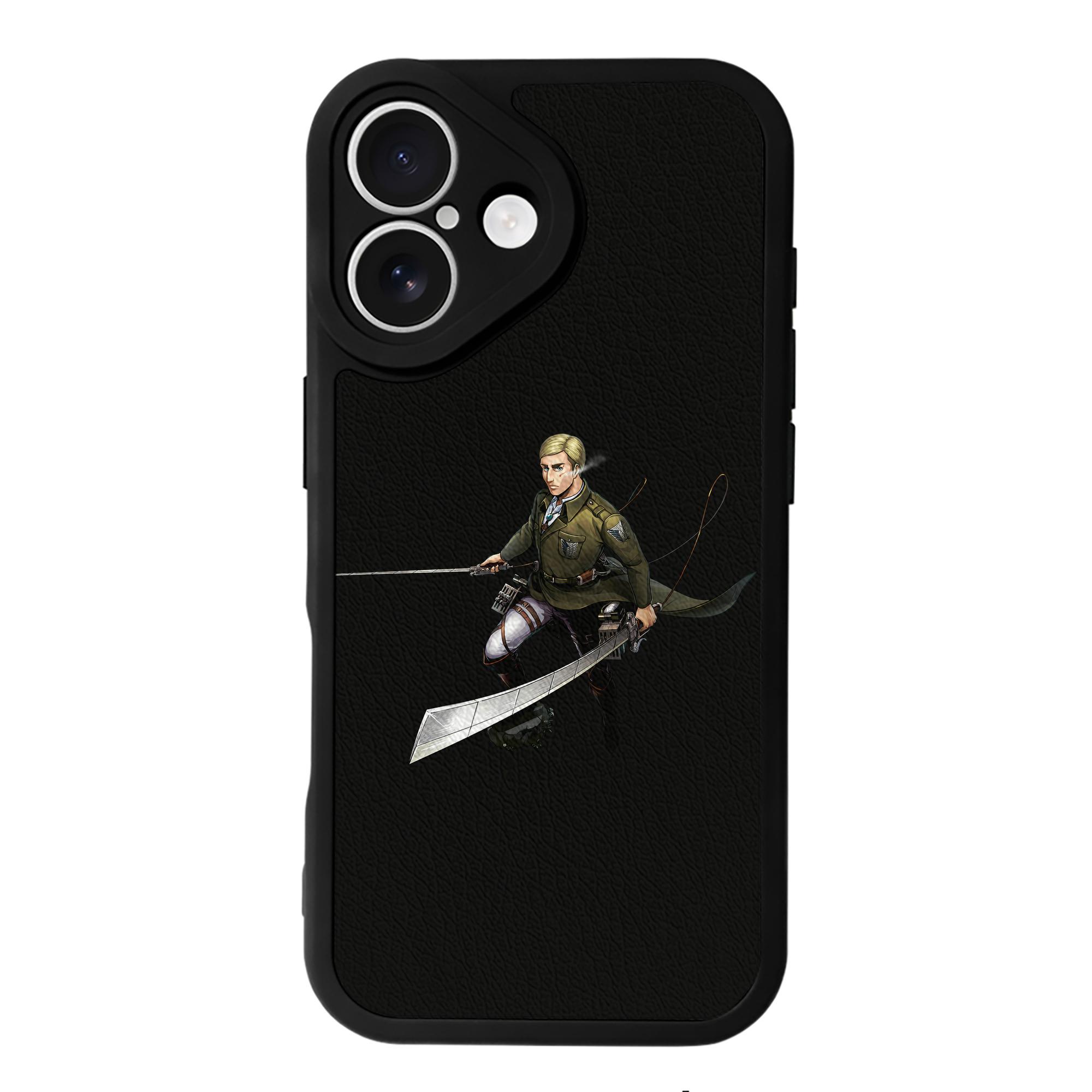 （画像用） 進撃の巨人 エルヴィン・スミス Attack on Titan Erwin Smith 【iPhone 16シリーズ対応】シリコンスマホケース（レザー調） 材質：シリコン